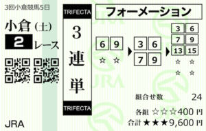 ハナミチ7月17日有料情報購入馬券