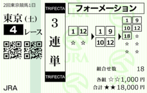 ウマリンピック4月24日無料情報購入馬券