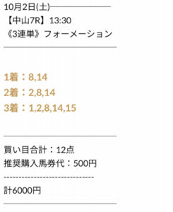 にのまえ10月2日有料情報