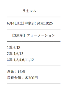 うまマル　有料予想買い目