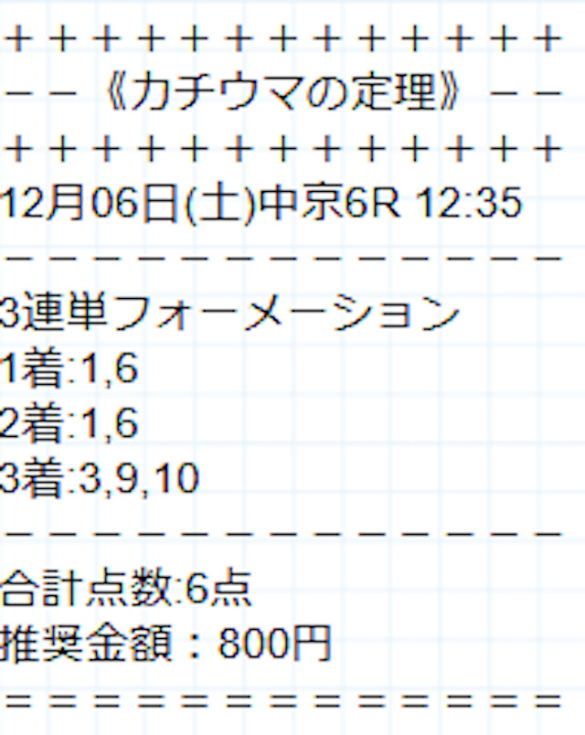 カチウマの定理_20251206有料予想買い目画像